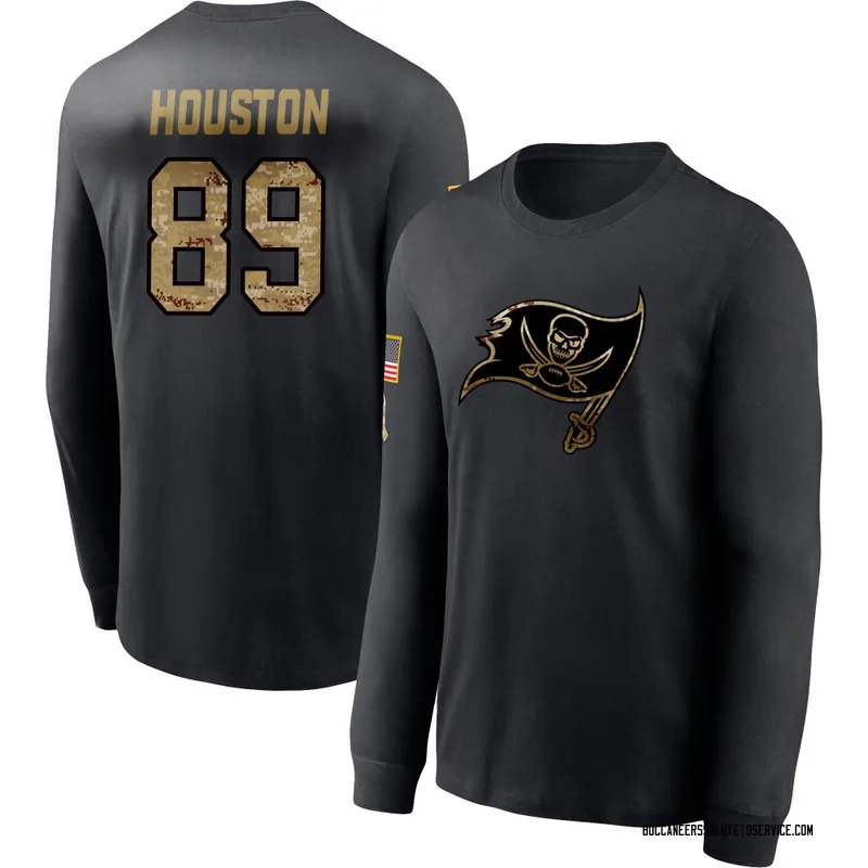 Men's Dennis Houston Tampa Bay Buccaneers Black 2020 Salute To Service Sideline Performance Long Sleeve T-Shirt