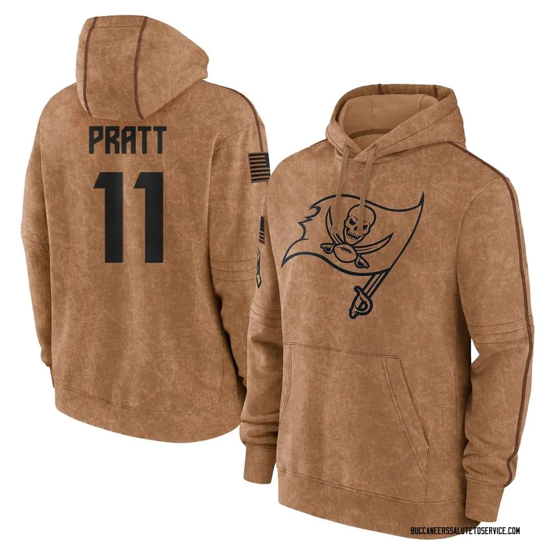 Men's Michael Pratt Tampa Bay Buccaneers Brown 2023 Salute To Service Club Pullover Hoodie