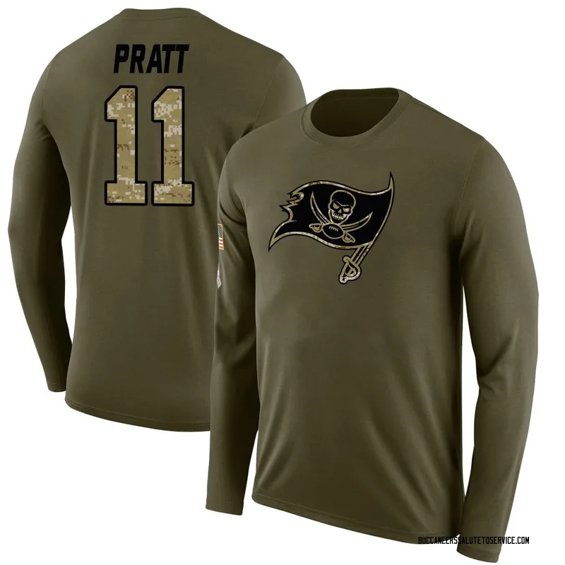 Men's Michael Pratt Tampa Bay Buccaneers Legend Olive Salute to Service Sideline Long Sleeve T-Shirt