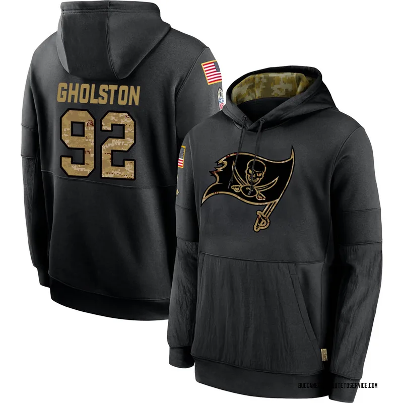 Men's William Gholston Tampa Bay Buccaneers Black 2020 Salute to Service Sideline Performance Pullover Hoodie