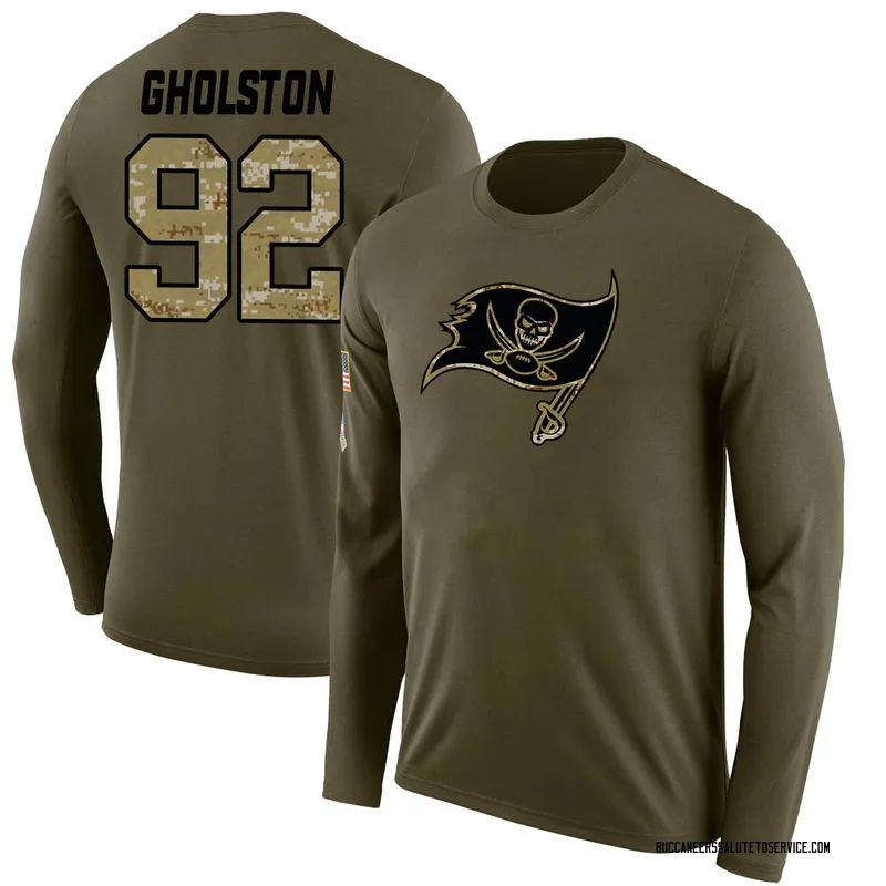 Men's William Gholston Tampa Bay Buccaneers Legend Olive Salute to Service Sideline Long Sleeve T-Shirt