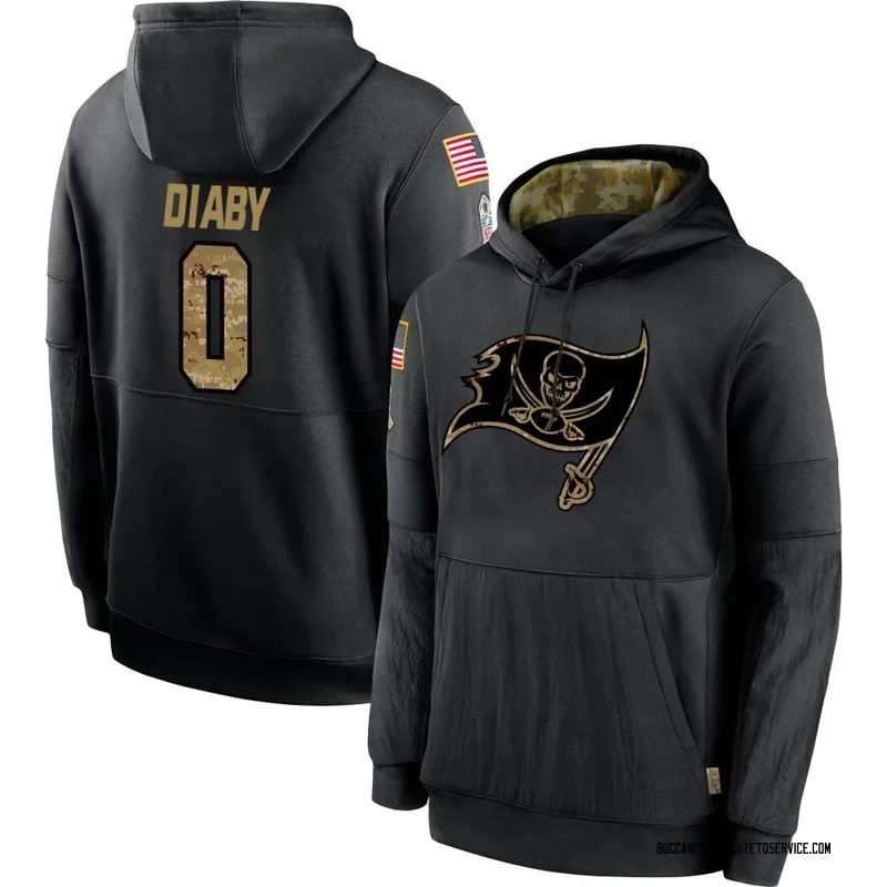 Men's YaYa Diaby Tampa Bay Buccaneers Black 2020 Salute to Service Sideline Performance Pullover Hoodie