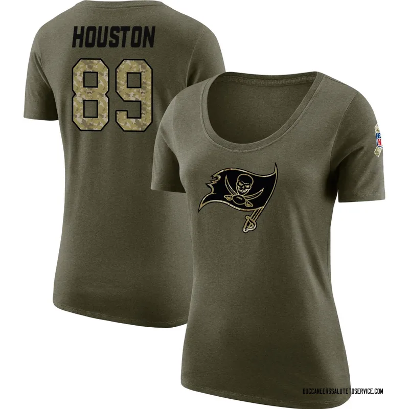 Women's Dennis Houston Tampa Bay Buccaneers Legend Olive Salute to Service Scoop Neck T-Shirt