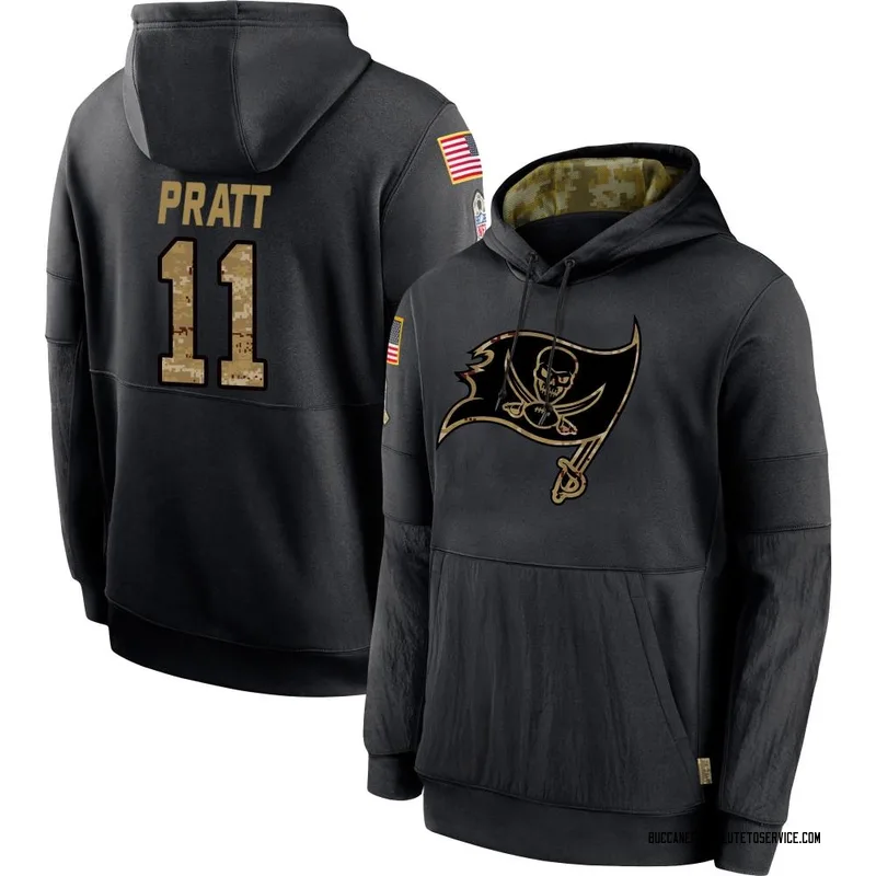 Youth Michael Pratt Tampa Bay Buccaneers Black 2020 Salute to Service Sideline Performance Pullover Hoodie